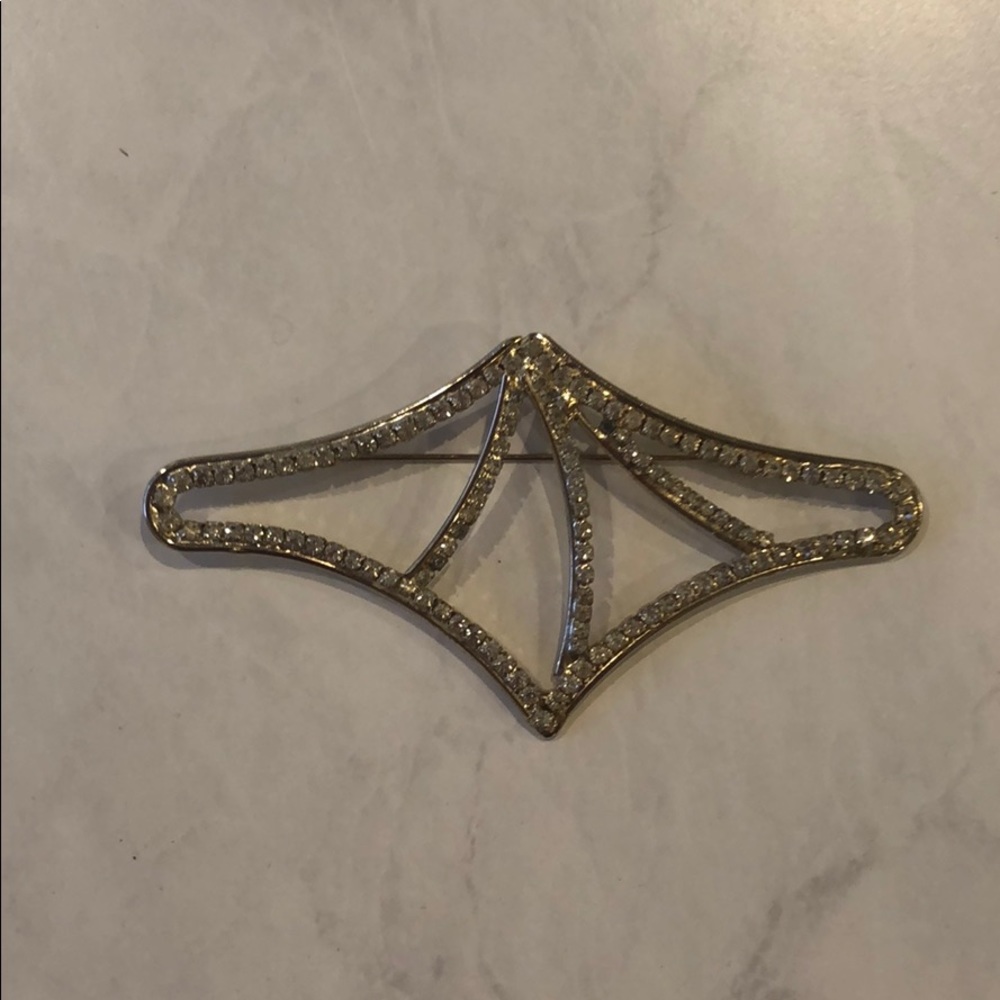 Rare Vintage William DeLillo CZ Brooch